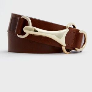 Tuckernuck Brown Leather Belt with Gold Clasp